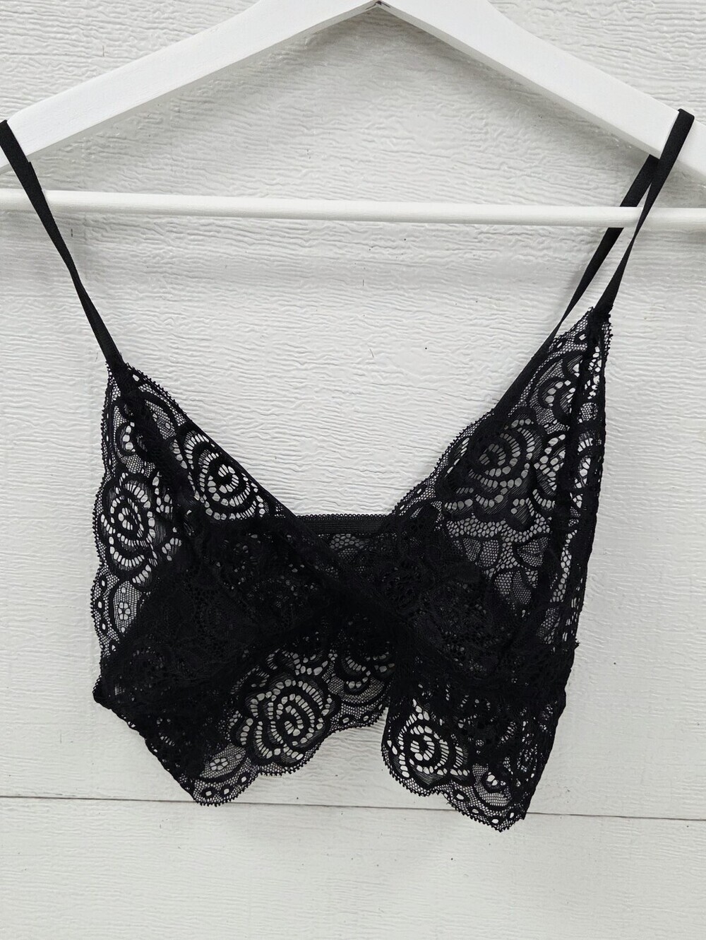 Black Stretch Lace Bralette & PantyShorts Set - Women Intimates Small New - Picture 5 of 8